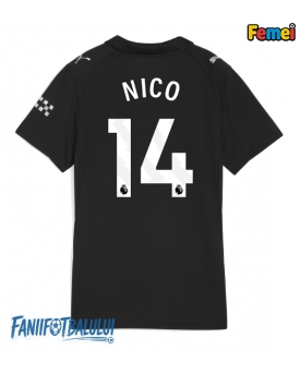 Manchester City Nico Gonzalez #14 Tricou Fotbal Replică 2025-26 Femei Deplasare